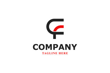 letter c and f monogram logo design