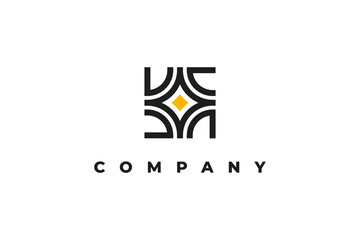 abstract square star logo design