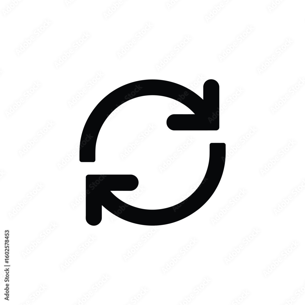 Poster circular arrows icon representing refresh or reload