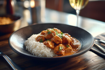 Indian Butter Chicken with Basmati Rice