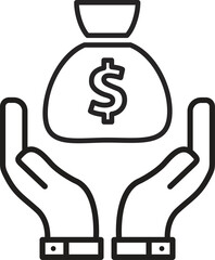 Dollar Coin Cash Money Management Financial Growth Concept Design Vector Illustration