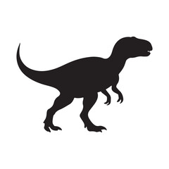 Black dinosaur silhouette prehistoric reptile