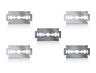 razor blades with transparent reflection collection set