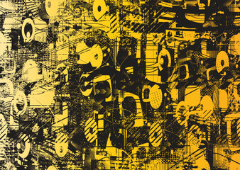 Glitch distorted geometric shape . Noise destroyed logo . Trendy cyber punk poster . Glitched frame .Grunge textured . Distressed effect .Vector shapes with a halftone dots screen print texture. 