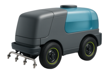 Street sanitation vehicle with integrated water storage and spray nozzles