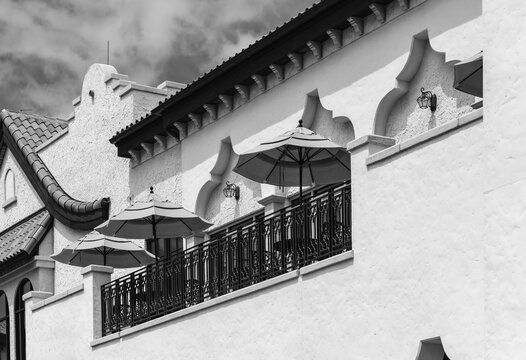 Balcony with balcony sets