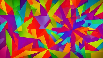 Colorful and vibrant geometric background featuring a modern design with abstract triangles