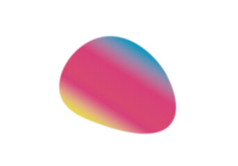 Abstract shape with gradient colors of pink blue and yellow on a white background graphic design