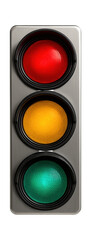 Railway color light signal with stacked round lenses in a vertical arrangement
