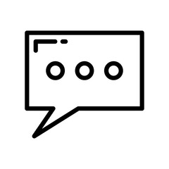 Chat box dots icon thick line