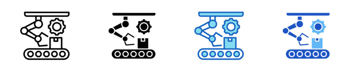 Process Automation  Icon Set Multiple Style Collection