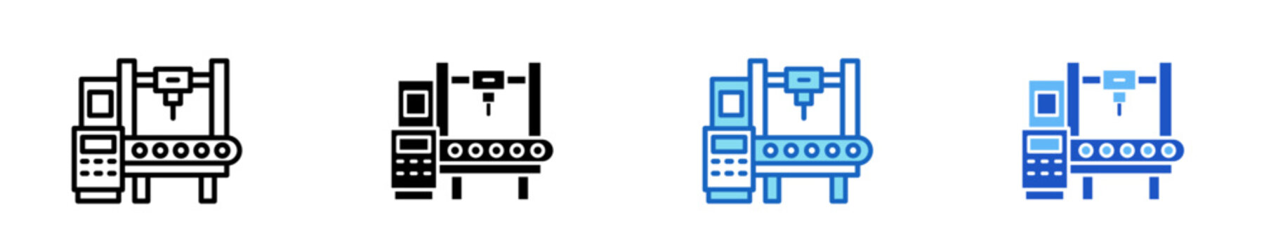 Cnc Machine  Icon Set Multiple Style Collection