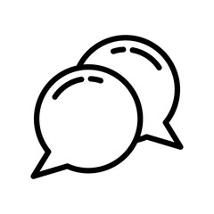 Double chat bubble icon thick line