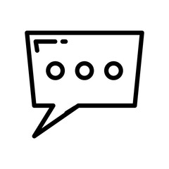 Rounded chat box dots icon thick line