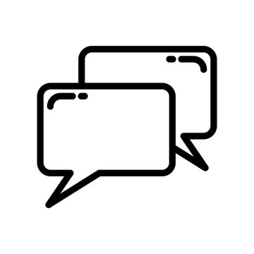 Double speech bubble icon thick line