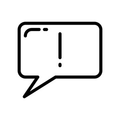 Speech bubble exclamation icon thick line