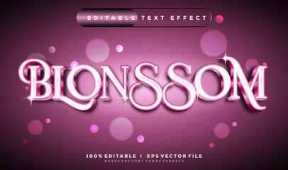 blonssom vector text effect with modern style design