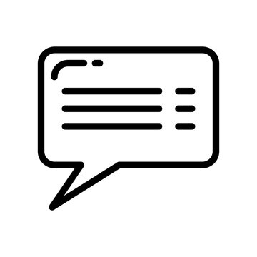 Speech bubble lines icon thick line