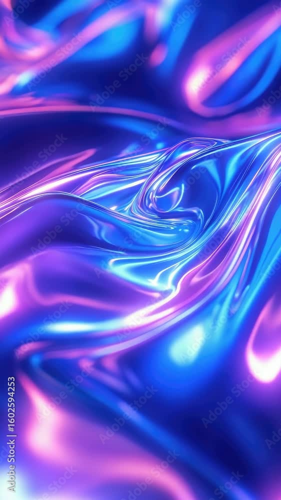 Poster an intricate abstract fractal pattern in shades of blue and purple. digital creation designed