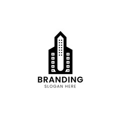 Urban real estate and construction logo