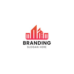 Urban real estate and construction logo