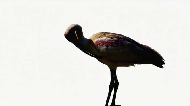 Silhouette of Bird on White Background