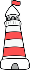 계절 여름 바다 등대 라인드로잉 아이콘(summer beach items line drawing icon)
