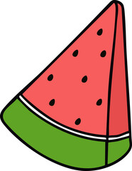 계절 여름 과일 수박 라인드로잉 아이콘(summer beach items line drawing icon)
