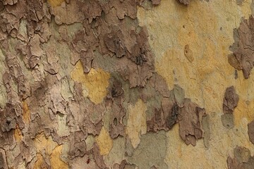 Background, texture of the bark of an old plane tree (Platanus)