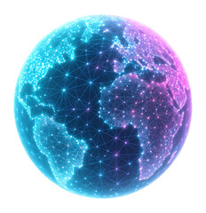 Spherical array of glowing points forming an intricate holographic map.