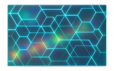 Obraz premium Holographic surface with shifting geometric overlays and responsive light pulses.