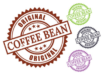 Original Coffee Bean Seal Bundle, Retro Stamp Vector Set for Caf� Packaging  