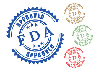 Obraz premium FDA Approved Product Stamp Collection, Grunge and Clean Label Vector Set 