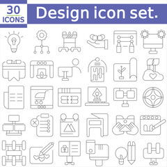   Design icon set. Thin UI icons. Contains such symbols as designer, artistic, idea, art, graphic, paint, drawing. Minimalist editable vector stroke.