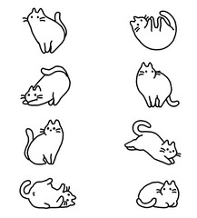 illustration cute cat drawn design for template.