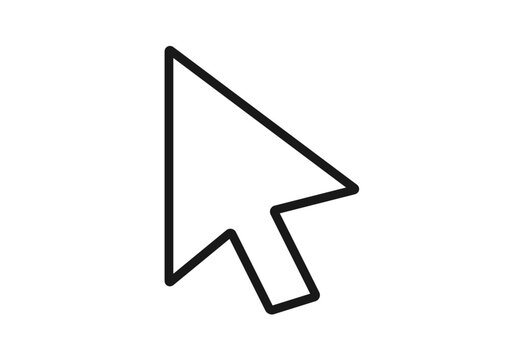 白いマウスポインタの単体イラスト