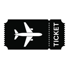 Simple Airplane Ticket Icon for Travel and Flight Concepts