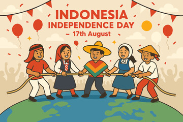 illustration for Indonesia’s Independence Day on August 17th.