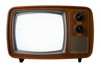 Retro television vintage television old television isolated on transparent background