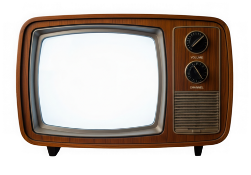 Retro television vintage television old television isolated on transparent background