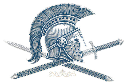 vector illustration of an  Gladius helmet