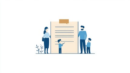 a refined vector graphic of a trust fund document styled as a bound family album, featuring a sleek, minimal outline with subtle detailing, conveying the theme of generational wealth and financial