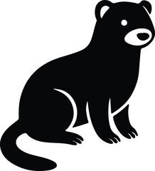 Silhouette mink sitting cut out graphic design Vector Illustrator