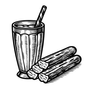 Enjoy refreshing horchata with fartons, traditional Valencian drink and pastry pairing. Cold horchata with fartons is a typical refreshment.