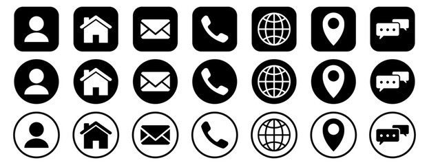 Contact us and web icons.Vector
