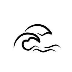 black sea wave icon