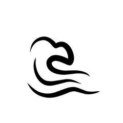 Fototapeta premium black sea wave icon