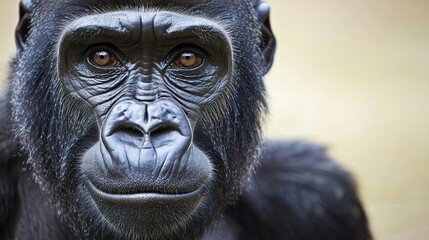 Obraz premium Close-up of a gorilla's broad nose and wrinkled lips, expressive, powerful