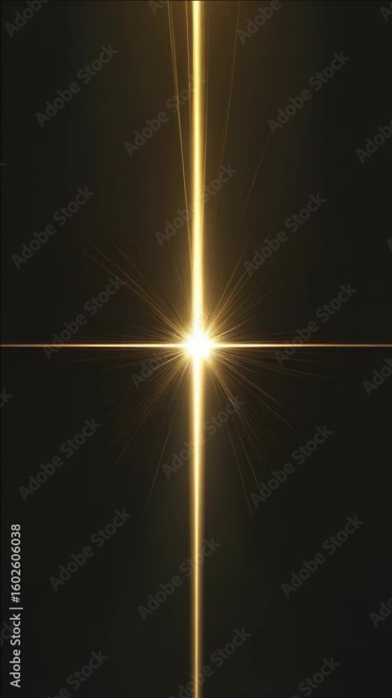 Poster a bright, illuminated cross centered in dark space with sparks or sparkles around it.
