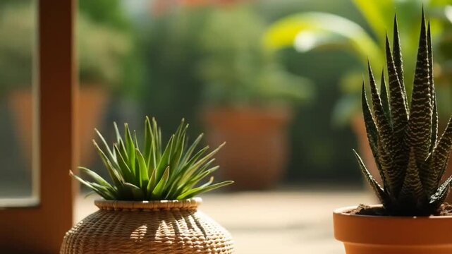 Traditional Indonesian Sapu Lidi broom crafted from coconut leaves showcased in a serene garden setting with lush greenery.